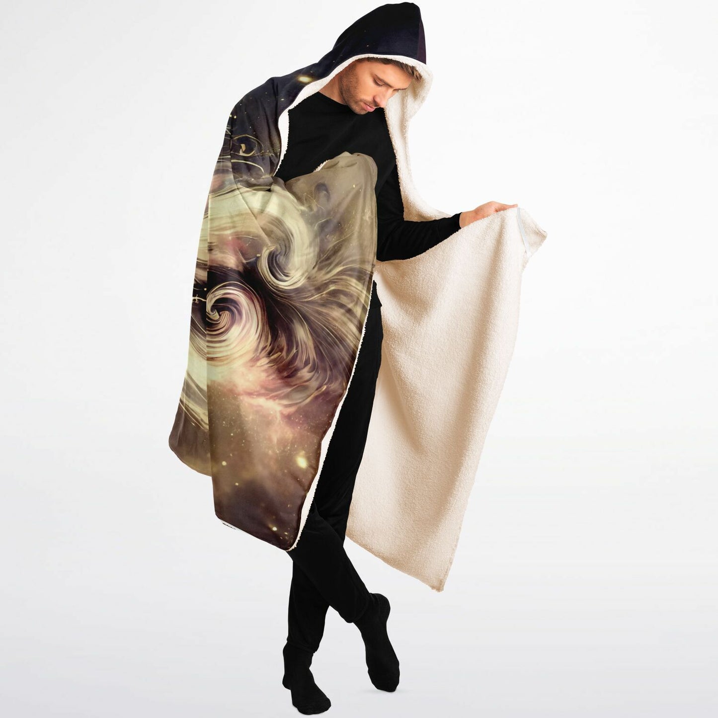 Gemini Shadow and Light Hooded Blanket 60x80 – two-faced celestial design
