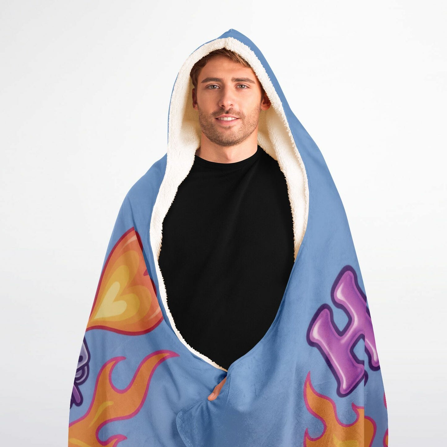 Hot But Unbothered Hooded Blanket 60x80 – cute kawaii flames