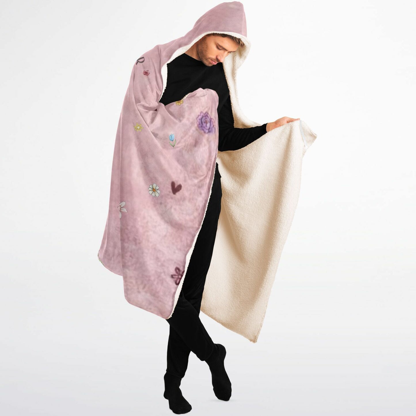 Mama Bear Love Hooded Blanket 60x80 – cozy custom blanket with mama bear and cubs representing family love warm