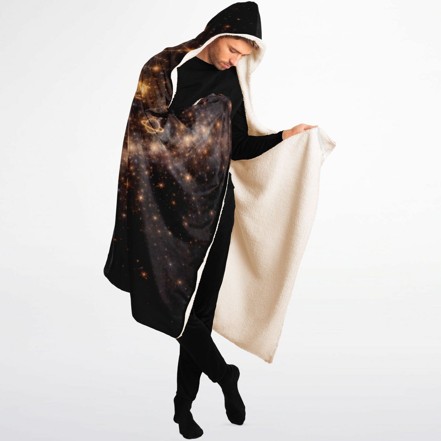 Virgo Divine Maiden of Light Hooded Blanket 60x80 – plush sherpa warmth with luminous