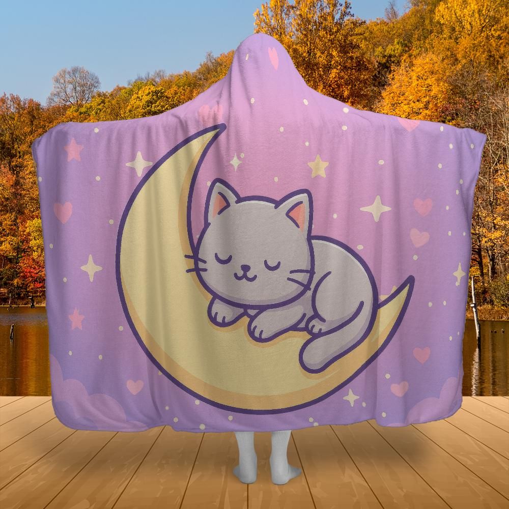 Moonlight Kitty Hooded Blanket