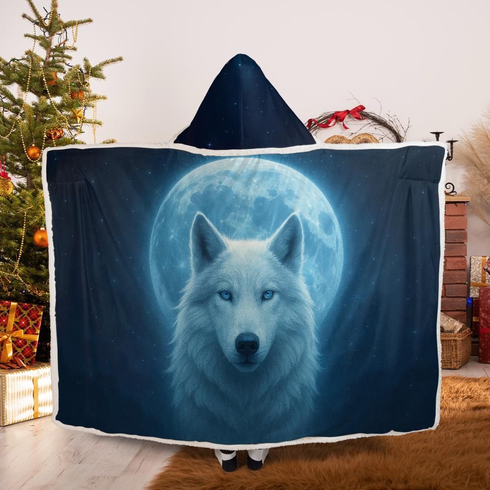 Frostfang Moon – Premium Hooded Blanket