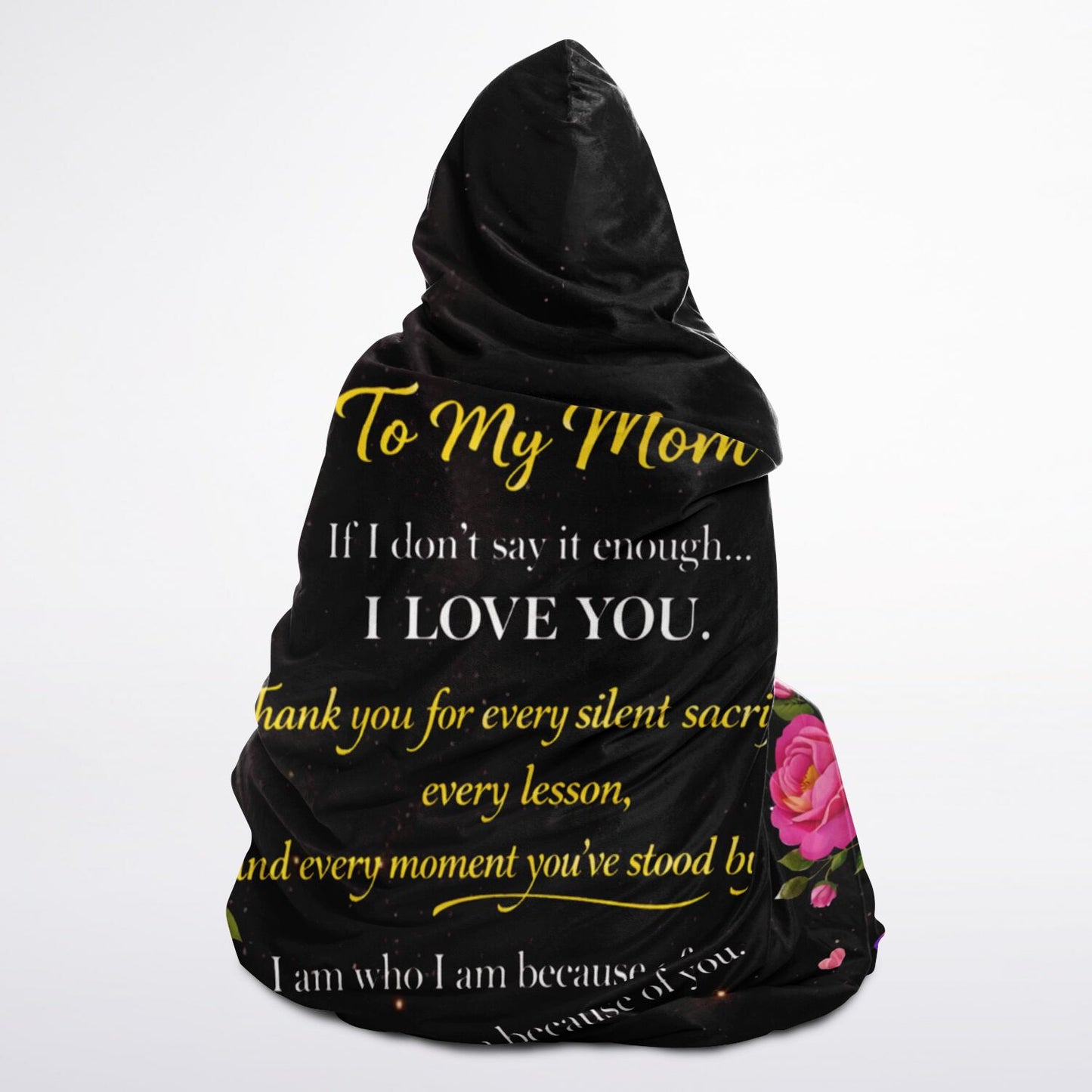A Daughter’s Eternal Love Hooded Blanket 45x60 – meaningful gift from daughter to mom with floral 