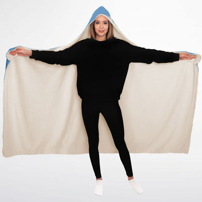 Angel Energy hooded blanket 45x60, blue, wings and hearts front
