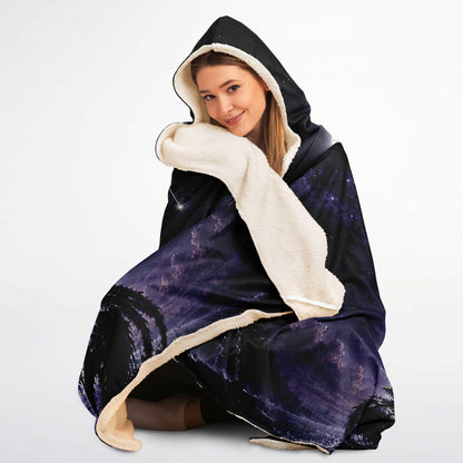 Cancer Moon King Hooded Blanket 45x60 – ultra-soft fleece hooded blanket featuring a mystical 