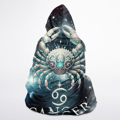 Cancer Moonlight Hooded Blanket 45x60 – cozy celestial fleece blanket inspired 
