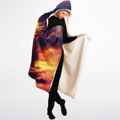 "Celestial Pegasus Hooded Blanket 60x80 – premium cozy fleece showcasing majestic Pegasus