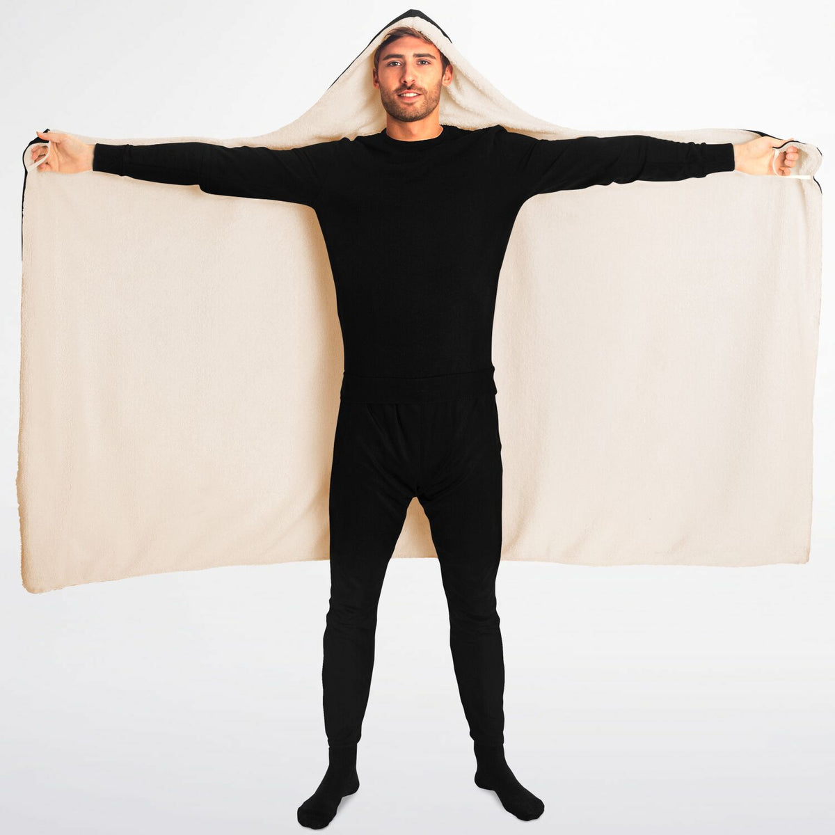 Cozy Spooky Mama Halloween Hooded Blanket 60x80 – oversized cozy sherpa hooded blanket featuring ghosts, pumpkins, black cats and autumn florals, warm