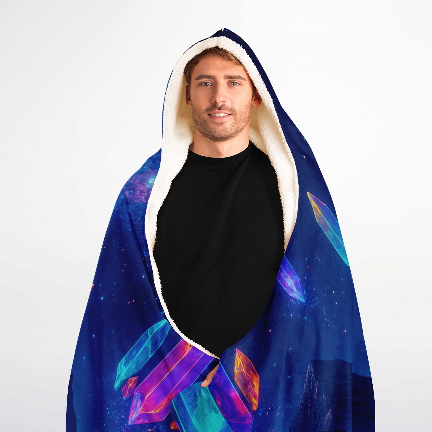 Crystal Ascension Hooded Blanket 60x80 – sherpa-lined comfort infused 