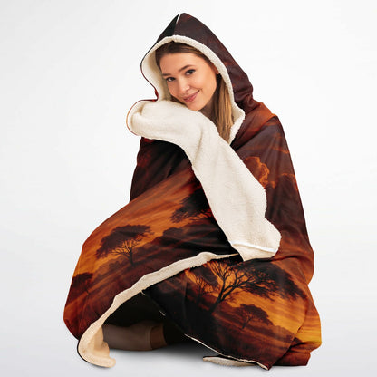 Eclipse of the Soul Hooded Blanket 45x60 – golden solar eclipse design with soft 