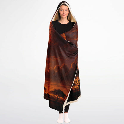 Eclipse of the Soul Hooded Blanket 45x60 – golden solar eclipse design 