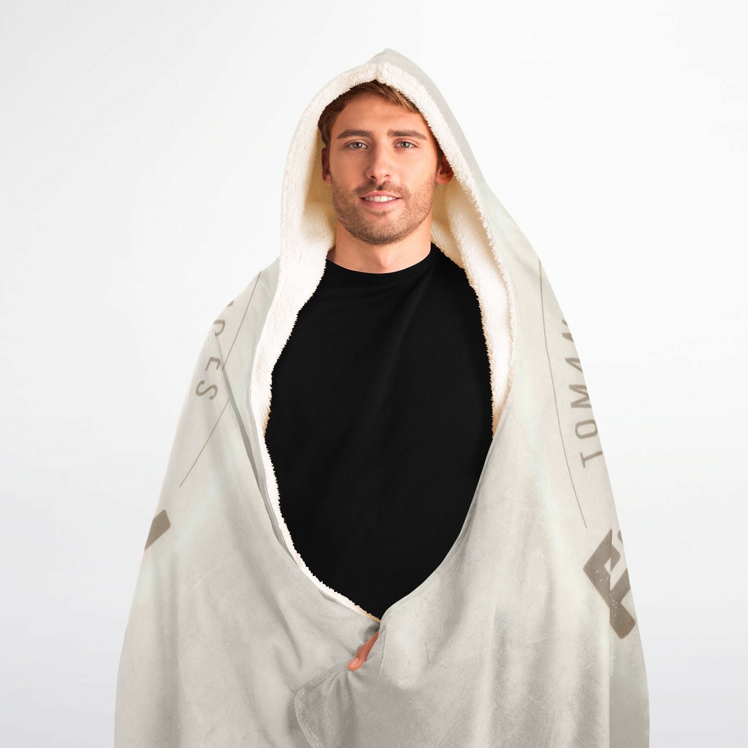 Firstborn Legacy Hooded Blanket 60x80 – oversized plush fleece wrap featuring Firstborn Ministerios emblem warm
