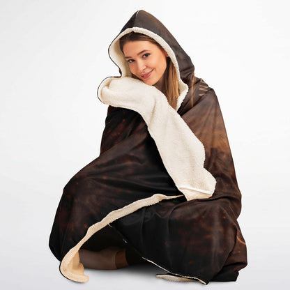 Firstborn Ministerios Celestial Light Hooded Blanket 45×60 – plush fleece comfort wrapped in radiant golden faith
