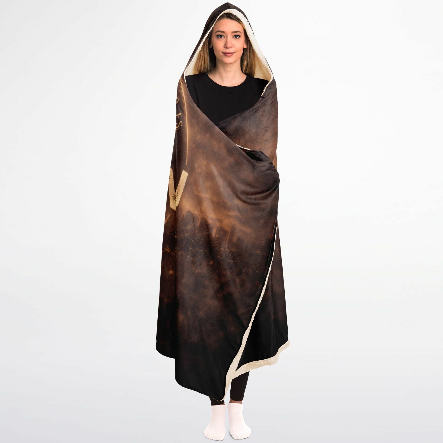 Firstborn Ministerios Celestial Light Hooded Blanket 45×60 – plush fleece comfort wrapped in radiant 