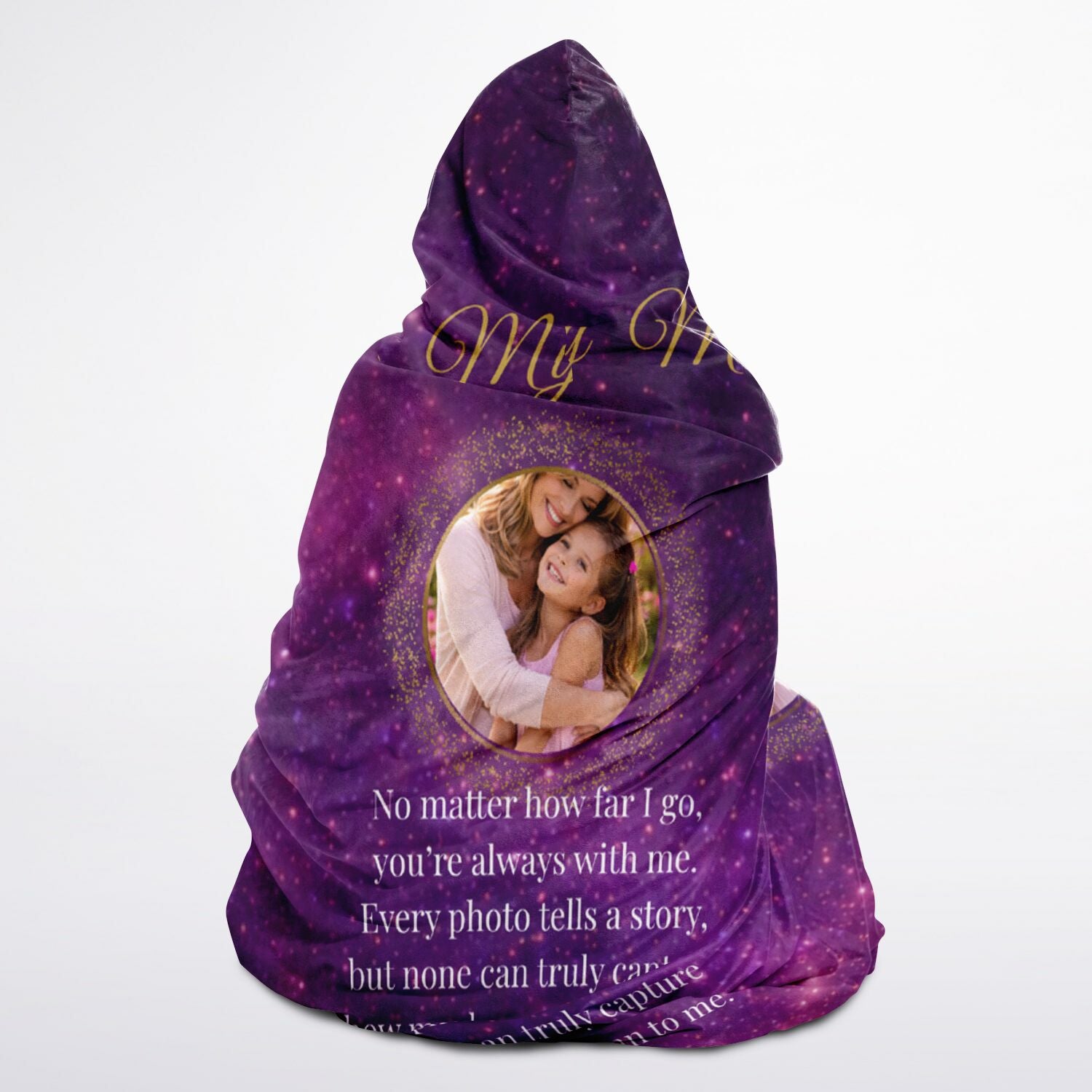 Forever And Always Mom Hooded Blanket 45x60 – personalized photo gift for mom with galaxy 