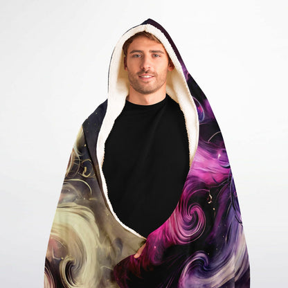 Gemini Shadow and Light Hooded Blanket 60x80 – two-faced celestial design for thinkers and 
