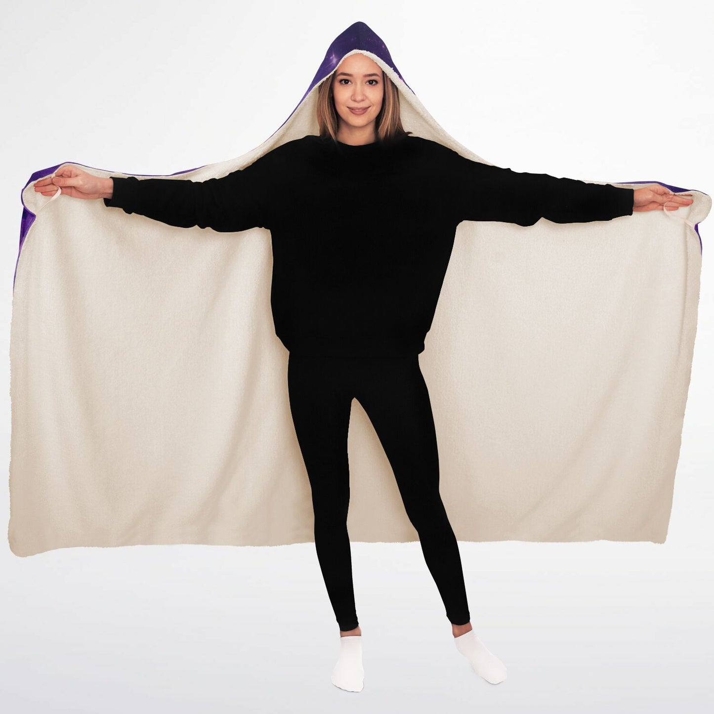 Géminis Twin Star Magic Hooded Blanket 45x60 – ultra-soft fleece with celestial twin design front