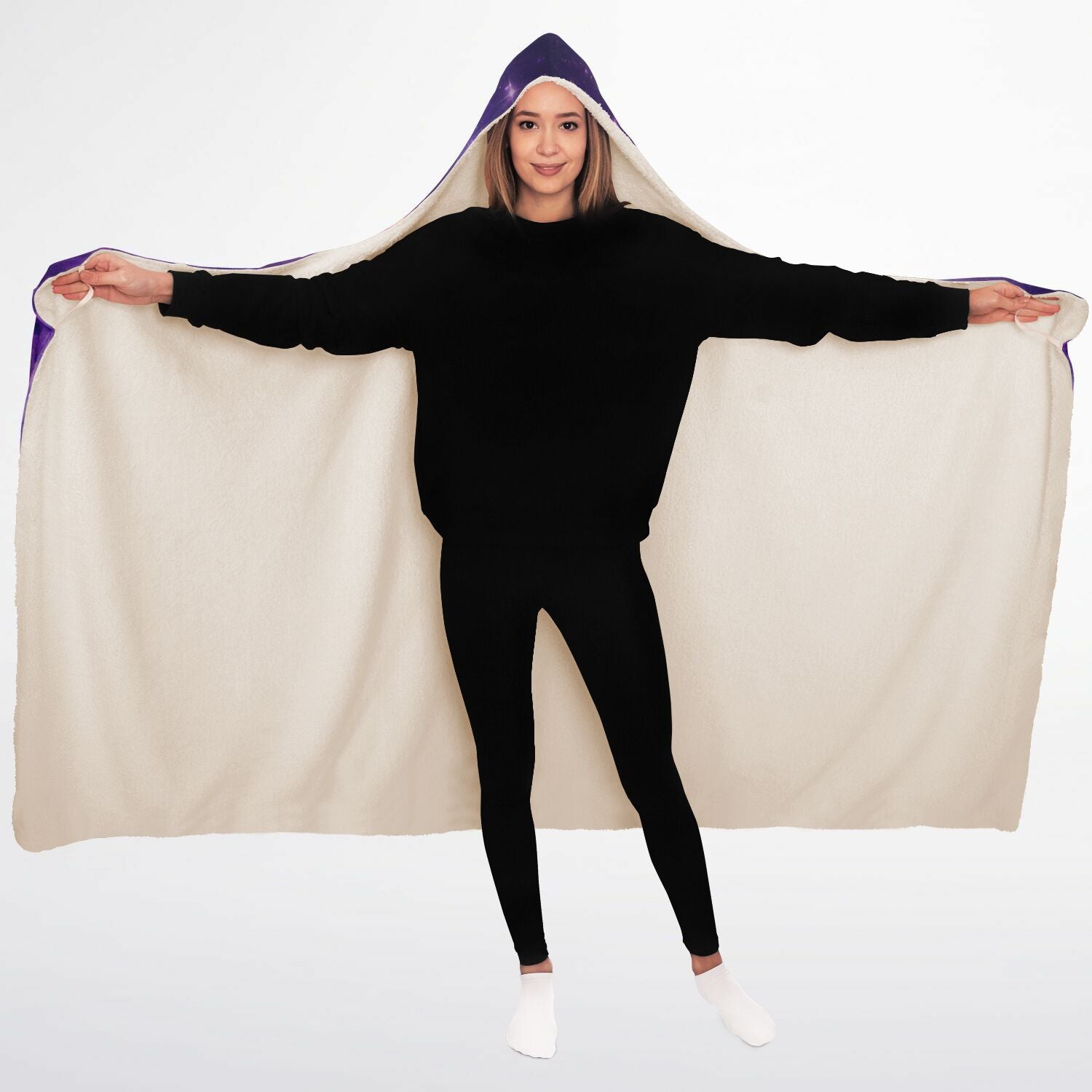 Géminis Twin Star Magic Hooded Blanket 45x60 – ultra-soft fleece with celestial twin design front