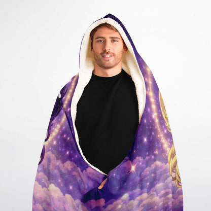 Géminis Twin Star Magic Hooded Blanket 60x80 – cozy sherpa warmth with