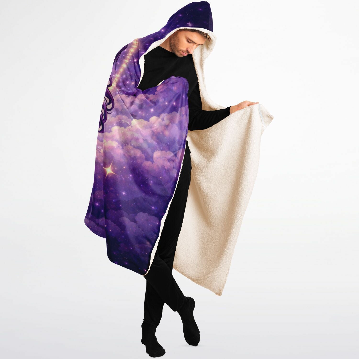 Géminis Twin Star Magic Hooded Blanket 60x80 – cozy sherpa warmth with magical