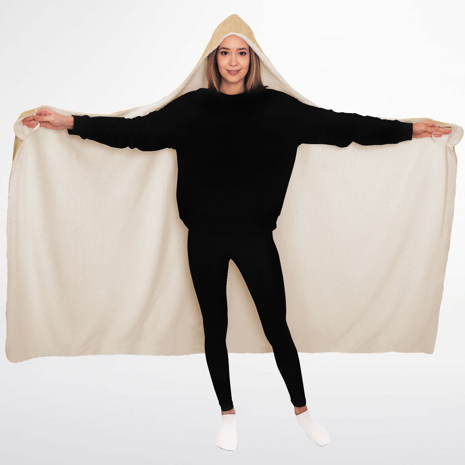 Golden Moments With Mom Hooded Blanket 45x60 – personalized photo blanket with elegant gold frame design for mom soft