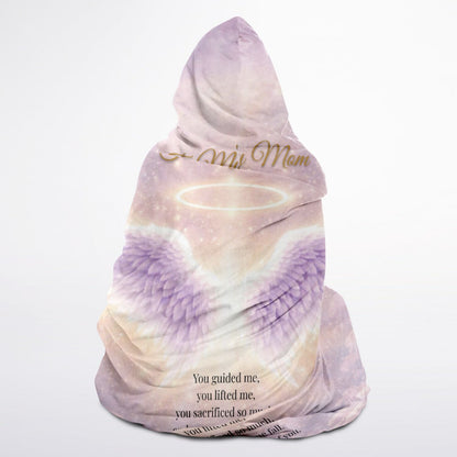 Grateful for You Mom Hooded Blanket 45x60 – emotional angel wings design with heartfelt message for mom cute