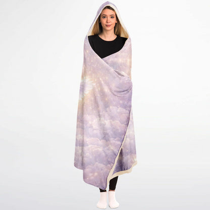 Grateful for You Mom Hooded Blanket 45x60 – emotional angel wings design with heartfelt message for mom warm