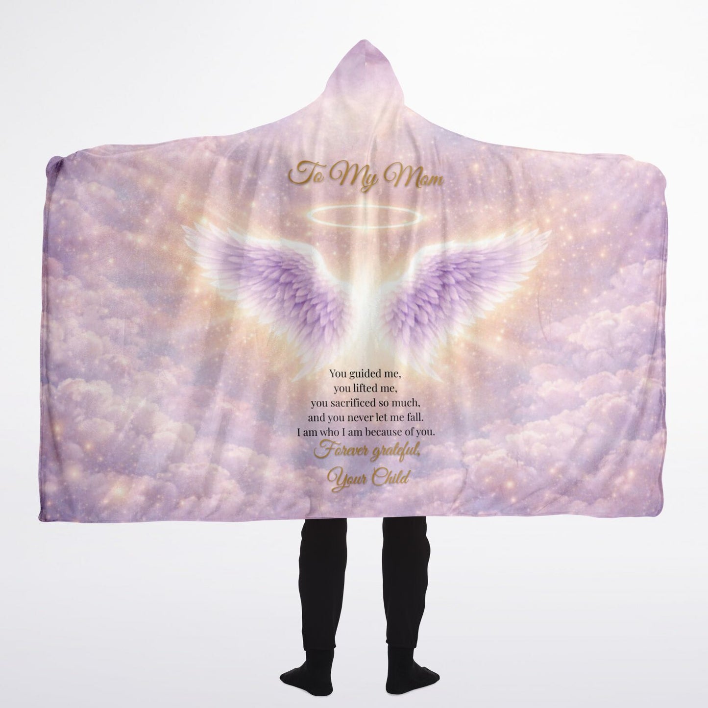 Grateful for You Mom Hooded Blanket 60x80 – cozy sherpa blanket expressing gratitude and love for mom