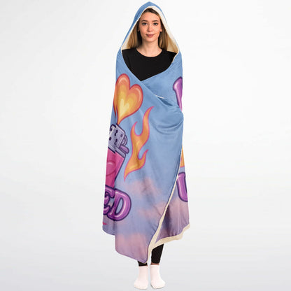 Hot But Unbothered Hooded Blanket 45x60 – pastel flames with cozy 
