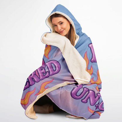 Hot But Unbothered Hooded Blanket 45x60 – pastel flames 