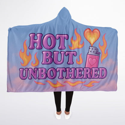 Hot But Unbothered Hooded Blanket 45x60 – pastel flames with cozy sherpa lining