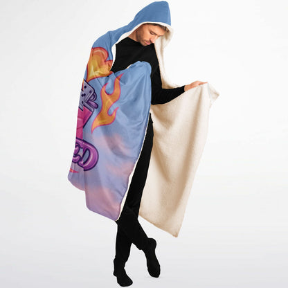Hot But Unbothered Hooded Blanket 60x80 – cute kawaii flames and heart 
