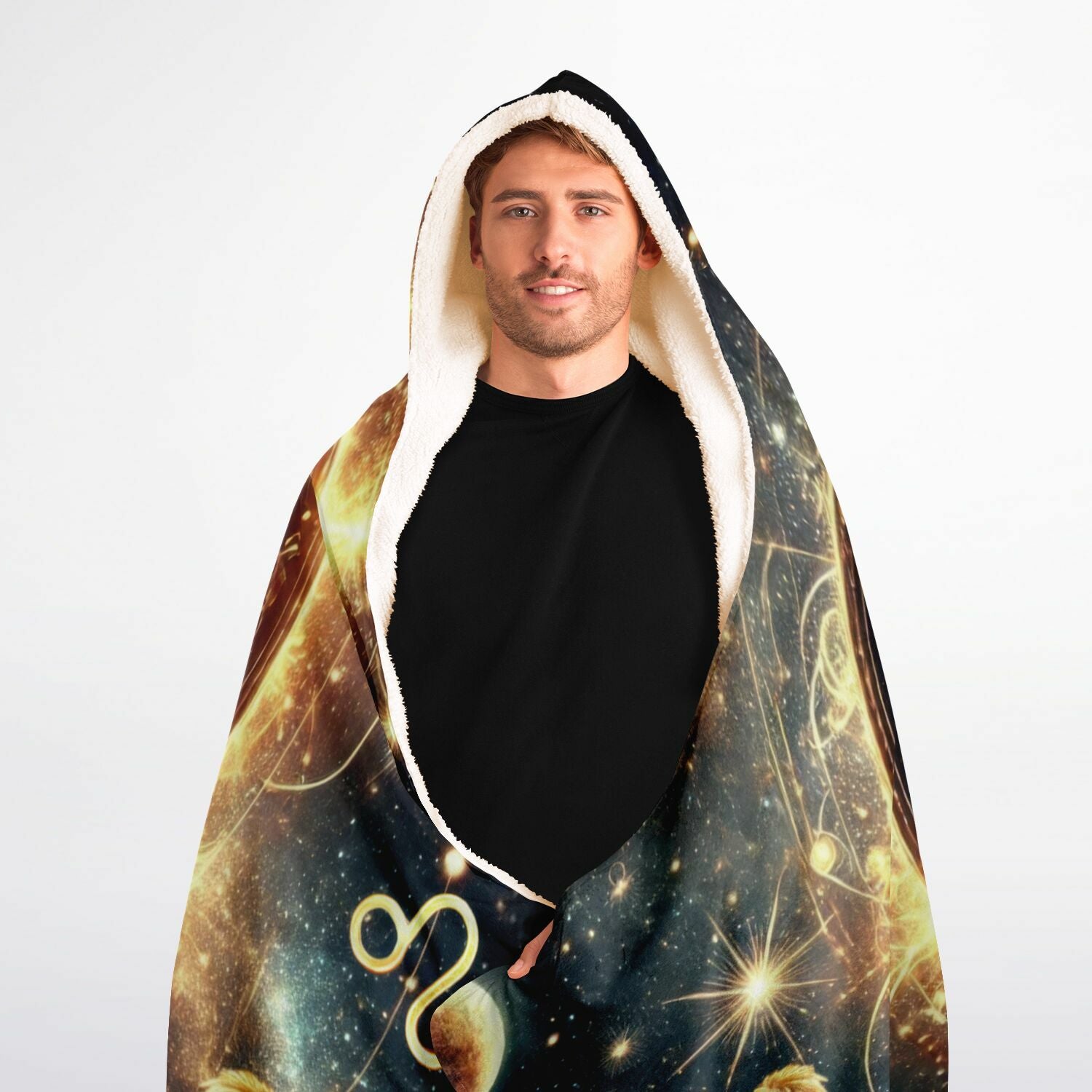 Leo Radiance Hooded Blanket 60x80 – bold Leo energy with celestial details, ultra-warm 