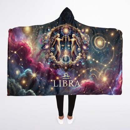 Libra Equinox Hooded Blanket 45×60 – celestial balance and soft fleece comfort for peaceful nights