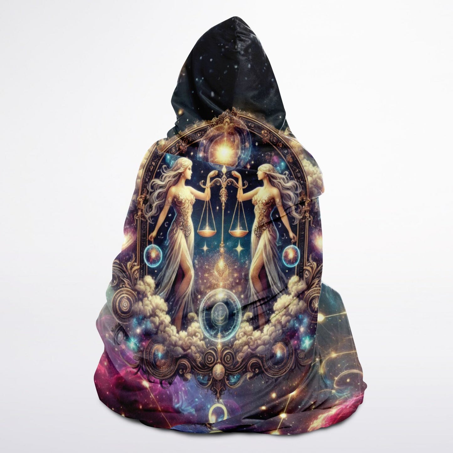 Libra Equinox Hooded Blanket 45×60 – celestial balance and soft fleece