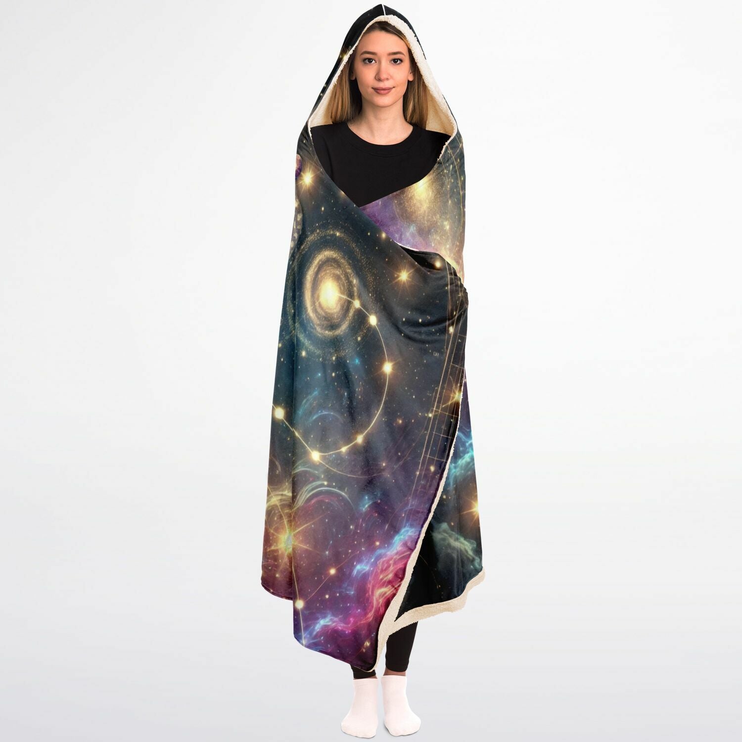 Libra Equinox Hooded Blanket 45×60 – celestial balance and soft