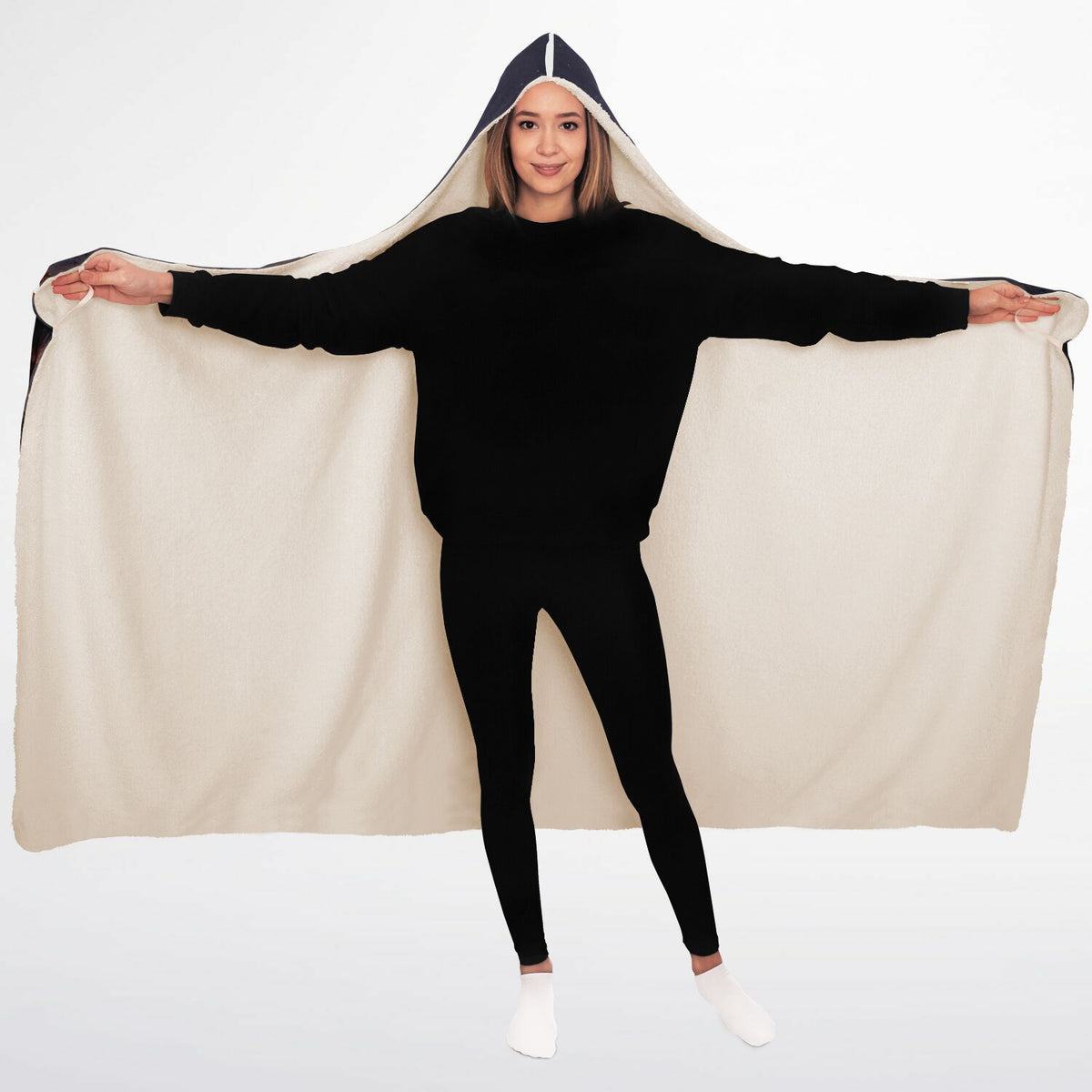 Mama’s Little Monsters Halloween Hooded Blanket 45x60 – ultra-soft fleece hooded blanket featuring a mother and her little monsters in a moonlit Halloween 