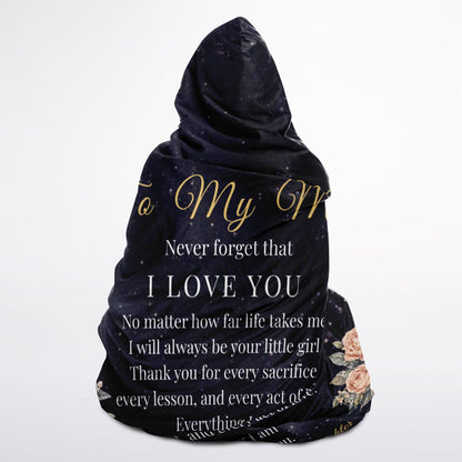 My Forever Mom Love Hooded Blanket 45x60 – emotional daughter to mom gift with celestial floral design warm