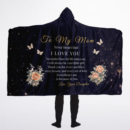 My Forever Mom Love Hooded Blanket 60x80 – cozy sherpa fleece blanket with heartfelt message for mom