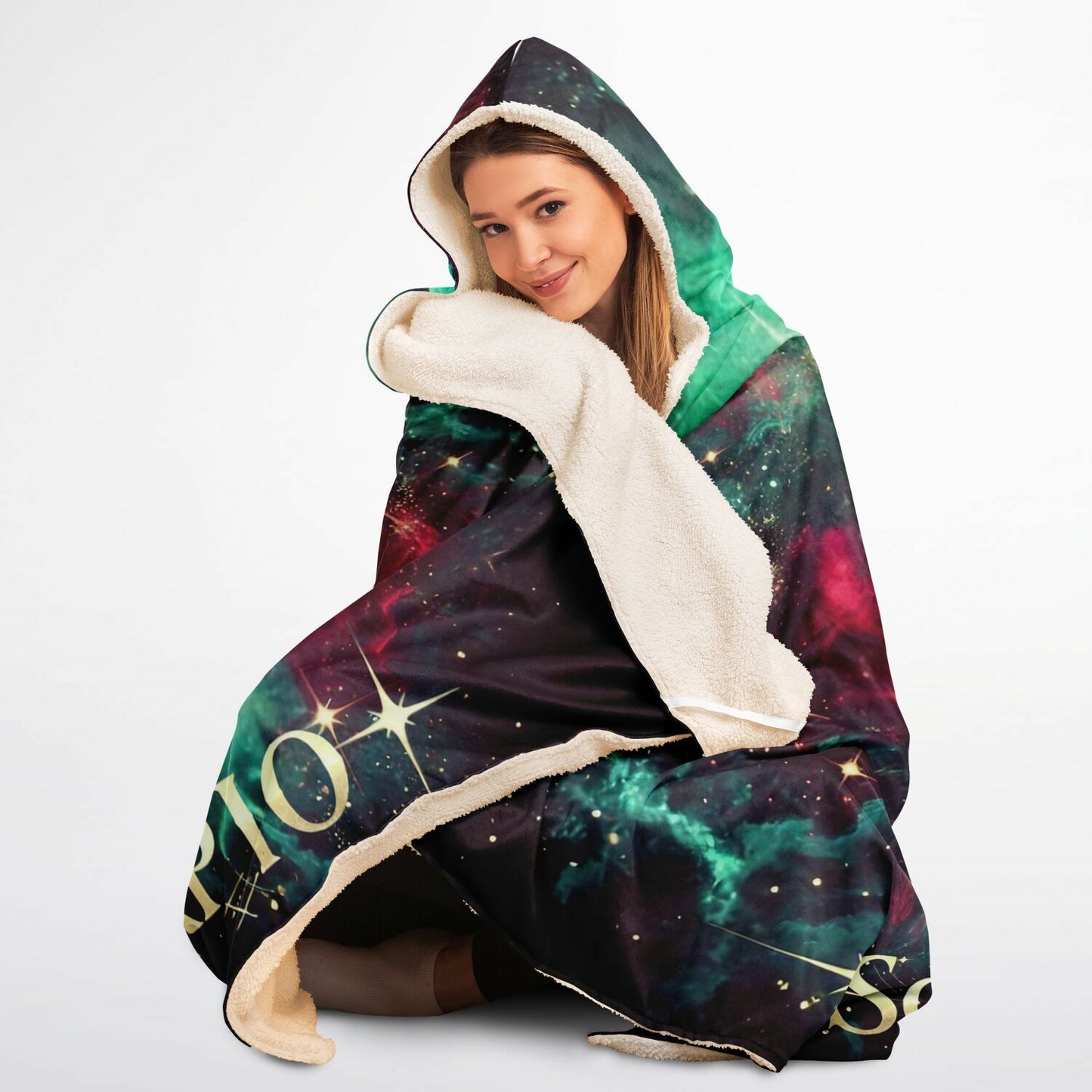 Scorpio Eclipse Hooded Blanket 45x60 – fierce zodiac scorpion, cosmic galaxy design