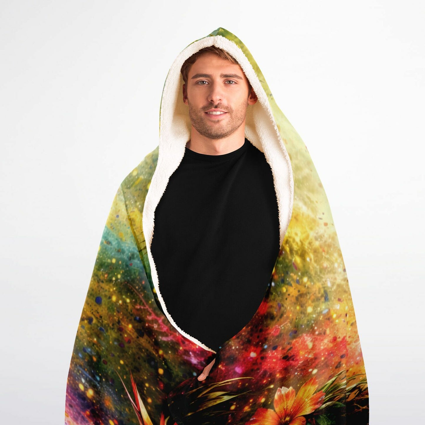 Tropical Fire Macaw Hooded Blanket 60x80 – colorful tropical bird design with ultra soft plush 
