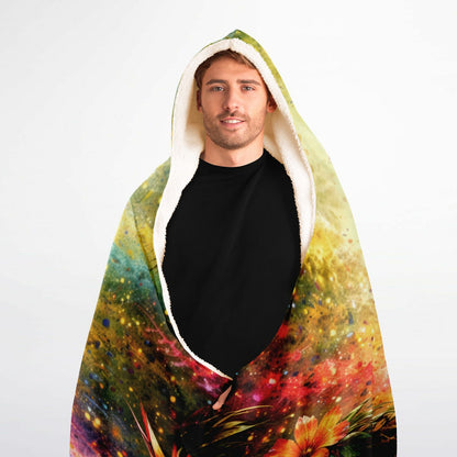 Tropical Fire Macaw Hooded Blanket 60x80 – colorful tropical bird design with ultra soft plush 
