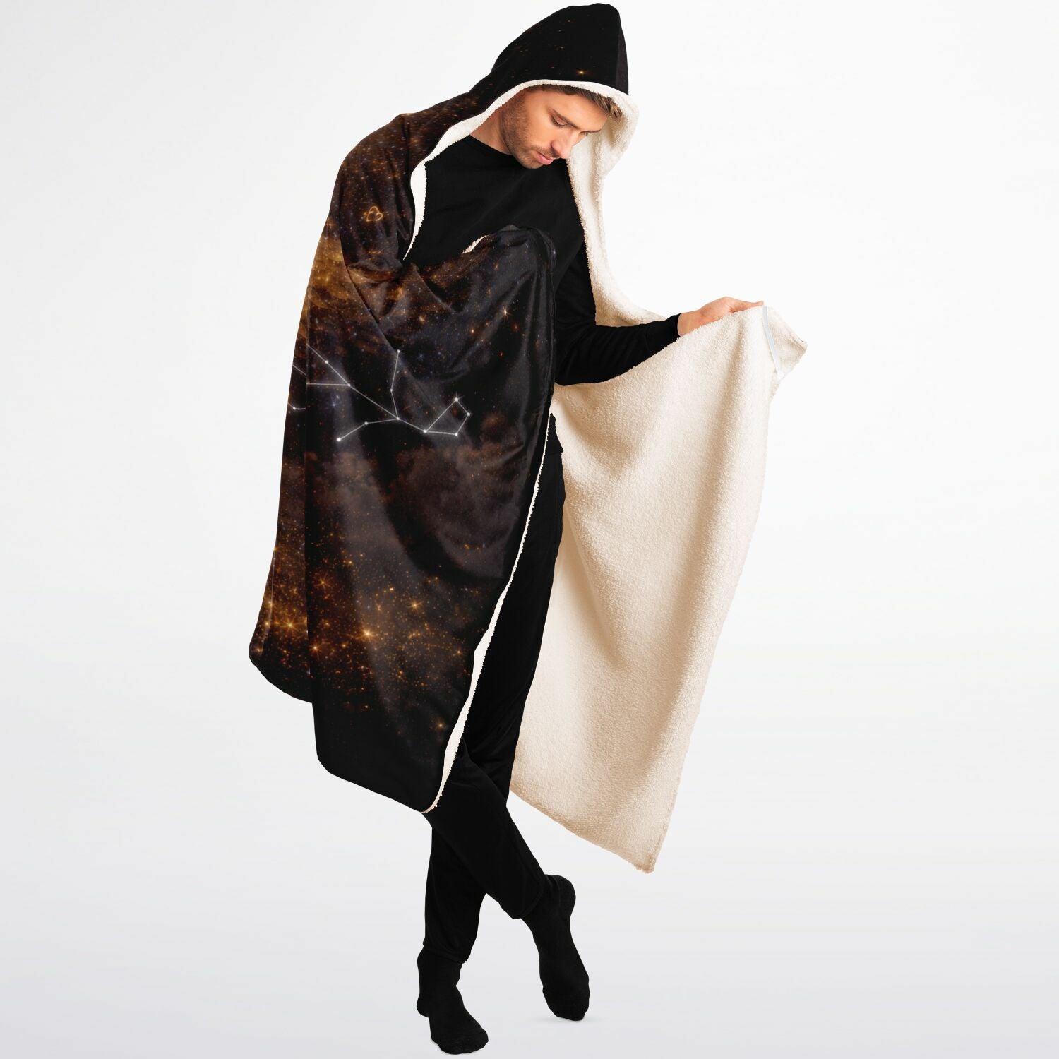 Virgo Astral Halo Empress Hooded Blanket 60x80 – luminous cosmic halo and sherpa warmth for 