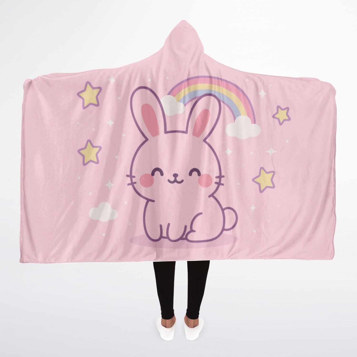 Bunny Dreams hooded blanket 45x60 front